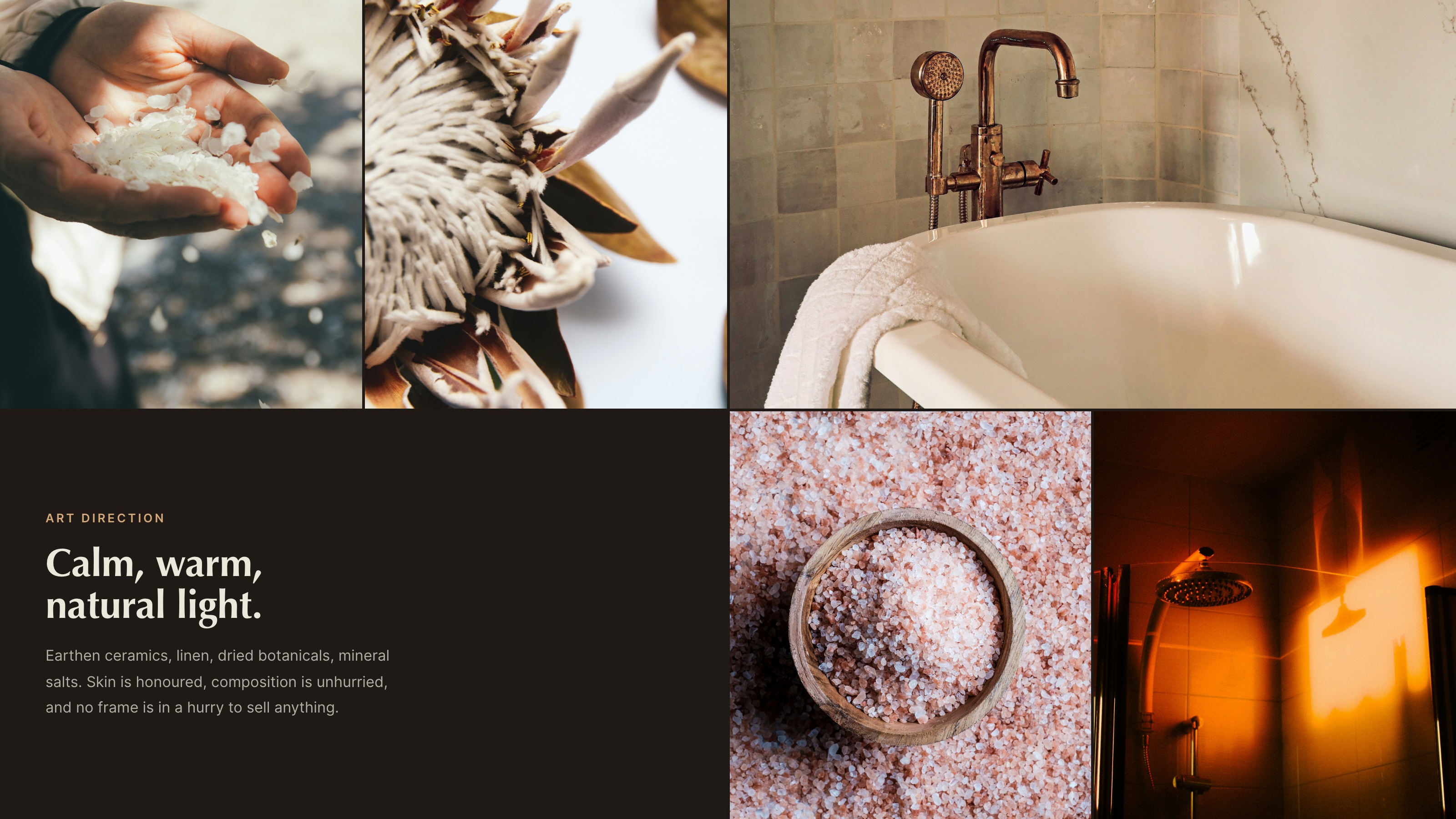 Art direction, calm and warm natural light