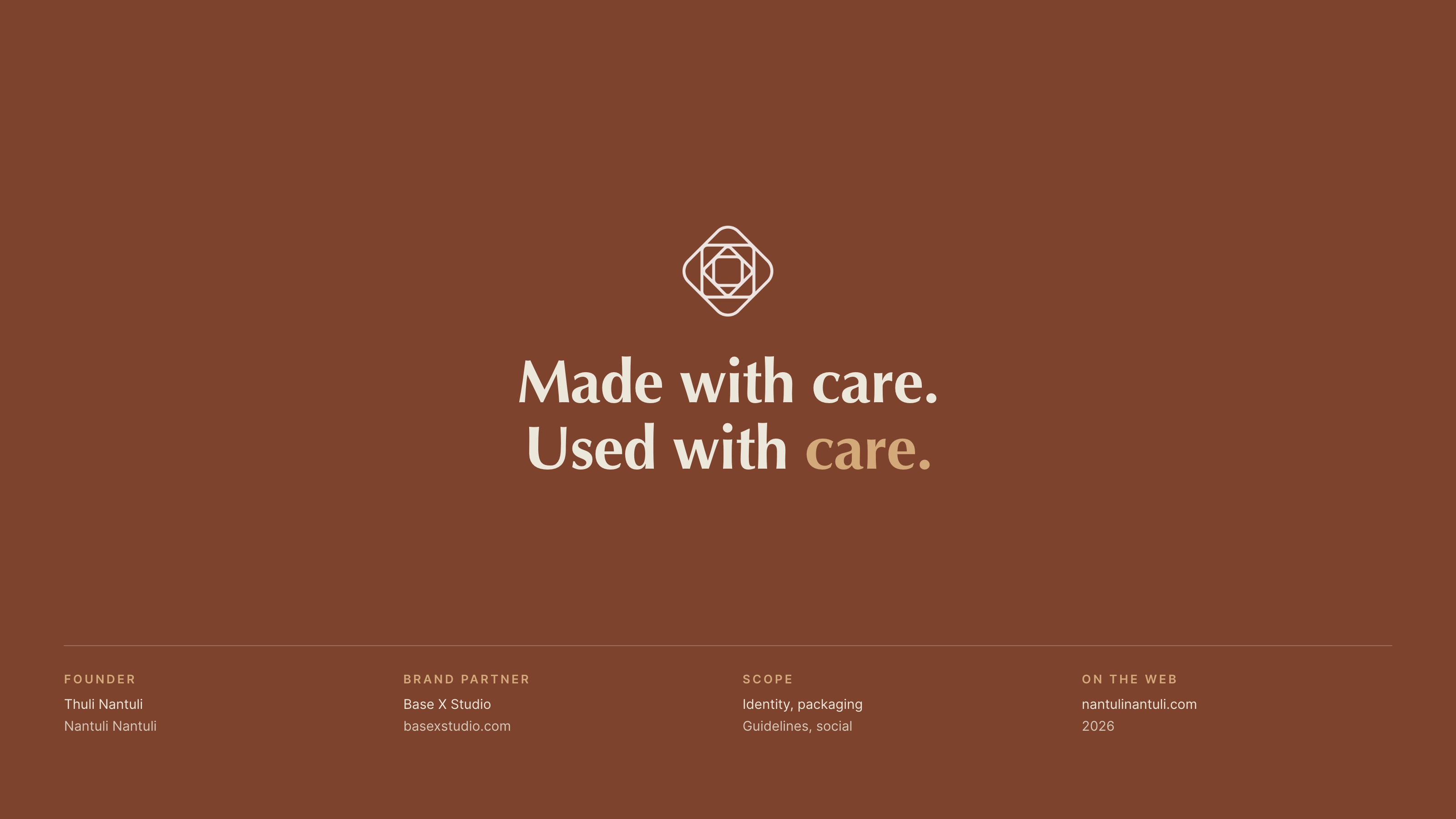 Made with care, used with care